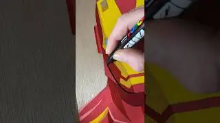 Drawing Iron man with Posca markers on wood #posca #shorts #ironman