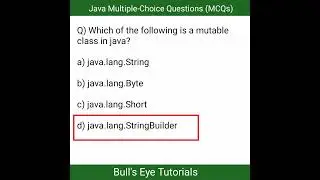 Java mcq questions and answers | Java Programming MCQ | Java Interview Questions | part 3 | #shorts