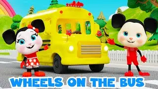 Wheels on the Bus 🚍 | Shapes, Colors & Counting Song for Kids