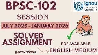 BPSC-102 Solved assignment july 2025- january 2026 session || complete IGNOU assignment #assignment