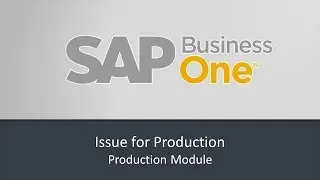 Production Module Issue for Production