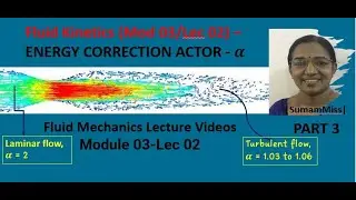 FLUID KINETICS- ENERGY CORRECTION FACTOR '&alpha;' |Sumam Miss| FLUID MECHANICS Lecture Videos:M3 &ndash; L19