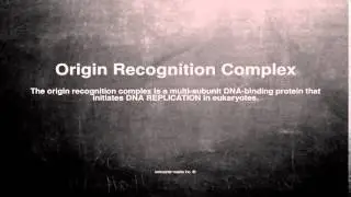 Medical vocabulary: What does Origin Recognition Complex mean