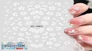 Nail Art Stickers Transfers Decals White Spring Flowers Fern Daisy Daisies J1863