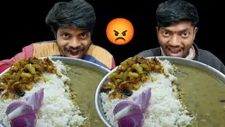 Eating Spicy🔥 Zeera Masala Tadka Maa Chana Daal Rice Aloo Bhurji Challenge | Indian Home Food Asmr 😋
