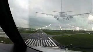Cockpit/Outside View 737-700 Landing in Hamburg!