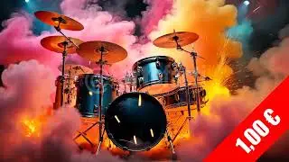 Drum Kit in Color Smoke &ndash; Powerful Concert Visual | HD Stock Video