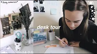Aesthetic University Desk Tour (finally!) || study enthusiast