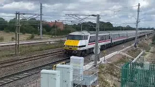 Trains at the UK&rsquo;s FASTEST JN. COLTON 125MPH/201KPH PT2 August 2023.LUMO/class 91/ COLAS 60 etc