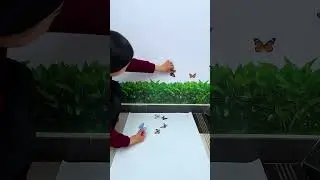 Use the small grass baseboard stickers to decorate the stairs and make the monotonous wall look much