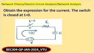 Obtain the expression for the current give RC circuit . The switch is closed at t=0.