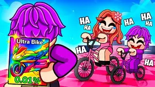 I Pretended to be a NOOB in Bike Obby, Then used a 0.01% BIKE…