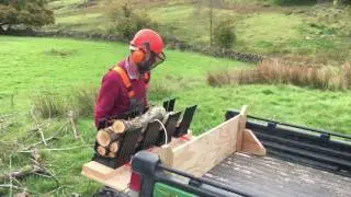 Truncator Saw horse mounted on ATV (John Deere Gator)
