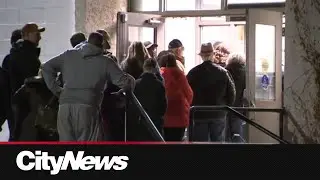 Line goes out the door of Millet Community Hall to sign Alberta Independence Petition