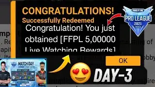FFPL DAY-3 REDEEM CODE||FREE FIRE REDEEM CODE TODAY||FF PRO LEAGUE REDEEM CODE TODAY|| FFPL DAY 3