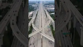 Famous I-10 intersection. #construction #engineering #drone #fpv #aerial #highway #i10 #houston