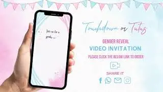 Touchdown or Tutus Gender Reveal Video Invitation - Football or Ballerina Gender Reveal Theme Invite