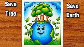 🌍Save Tree Drawing | Save Earth Drawing | Motivational Nature Drawing | Love Nature, Save the Earth 