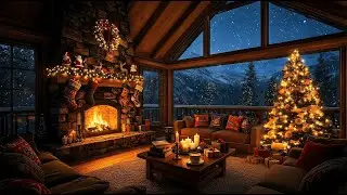 Cozy Christmas Night ❄️ Soft Jazz & Fireplace Ambience