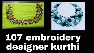 Embroidery designs in kurti/ Neckline embroidery designs for kurtis part-1 / Dzyen by shiji s sherly