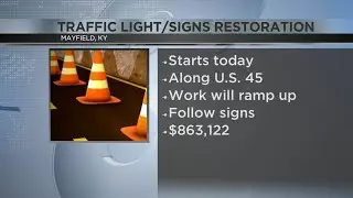 Crews start work on replacing stop lights in Mayfield