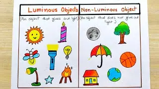 Luminous and non-Luminous school project | How to draw Luminous objects | Luminous and Non-Luminous