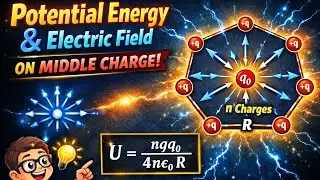 Electric field and potential energy on middle charge of symmetric polygons