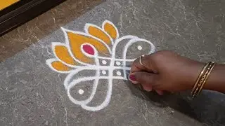 Easy border rangoli designs for festivals | Friday rangoli | Lotus kolam | Margashira masam muggulu