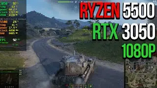 World of Tanks: RTX 3050 + RYZEN 5 5500 FPS TEST ALL GRAPHICS SETTINGS