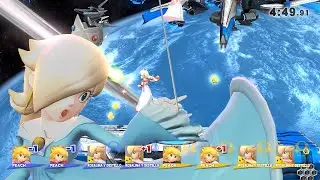 Smash Wii U - Giant Team Peach and Rosalina Battle (Only Blast and Screen KO) #6