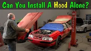 One Man Foxbody Hood Install!