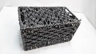 Macrame Wireframe Shelf Basket, Black, Medium