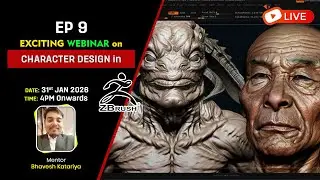 EP 9 - Character Design in Z-Brush | Sculpting Webinar | Guide for Beginners #maacvesu