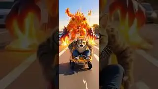 Can Cat Drive or Flee a Lavaclaw? 😺🌋 #catwizard #funny #catvideos #disney #memes