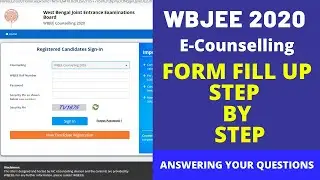 WBJEE E-Counselling 2020 Form Fill Up|Step By Step form fill up