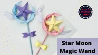 DIY Paper Magic Wand / Paper Crafts For School / Paper Craft  / Star Moon Magic Wand / Origami Wand
