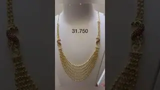 Latest #trending gold chandraharam designs with weight part 4🥰🥰