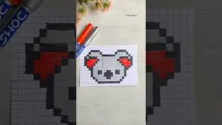 #shorts cute animal pixel art 🐨 ❤️ #shorts #koala #drawing