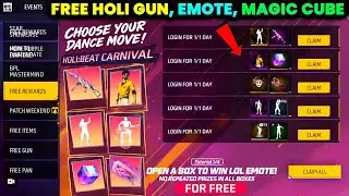 Holi 2026 Free Rewards🔥| Free Fire Holi Event | Free Gloo Wall Skin | Holi 2026 Event Free Rewards