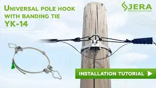 Universal pole assembly hooks with banding tie YK 14, for aerial fiber cable by Jera line.