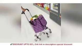 Home Folding Shopping Cart Basket,Aluminum Alloy Frame Wear-Resistant Trolley Lightweight
