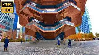 The Vessel New York City - Hudson Yards Christmas Lights 2023 4K HDR