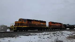 Red Deer Railway SD40-3 3328 and SD40-2 3403 on CPKC Leduc Subdivision