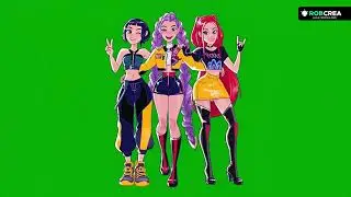 Las Guerreras K Pop Bailando Fondo Verde Chroma Key