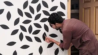 Simple geometric wall art painting / home wall painting designs ideas 