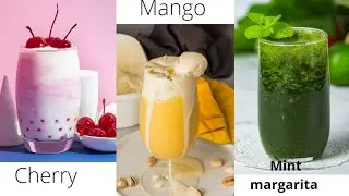 How to make mango ice cream milkshake and cherry milkshake by Taste & Food | mint margarita recipe