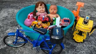 Box Full of Different Model Toys I Robot car,Mini JCB & Big size JCB , Bicycle,mixer truck, 