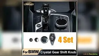 4 Piece Set Crystal Gear Shift Knob Lever For BMW G20 G21 iX3 G08 X3 G01 X6 G06 X7 G07 X5 G05
