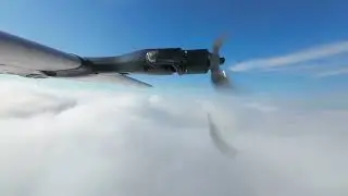 The FireFly VTOL V2 effortlessly flies through the clouds.