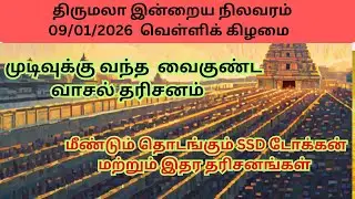 Tirumala Darshan Status as on 09/01/2026
